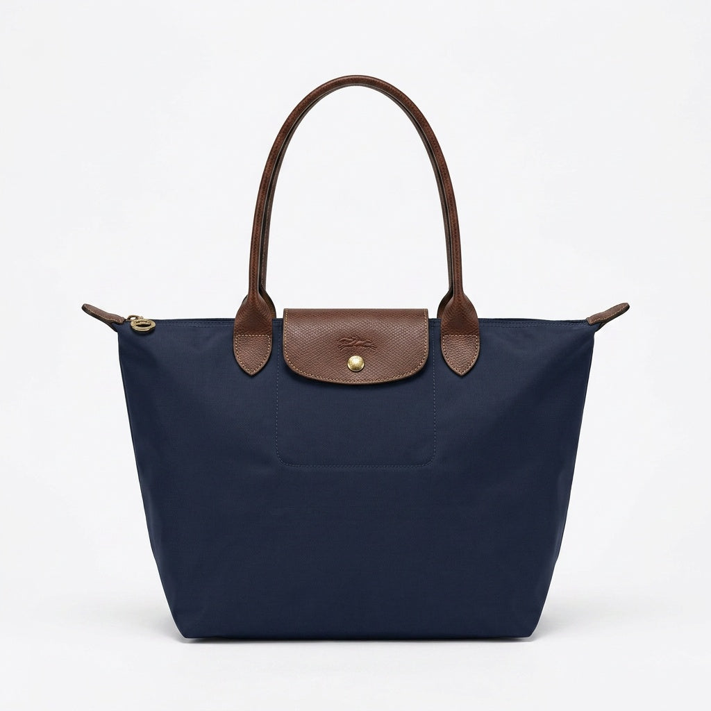 Loovay Norvella Tas, Nylon Met Leren Details