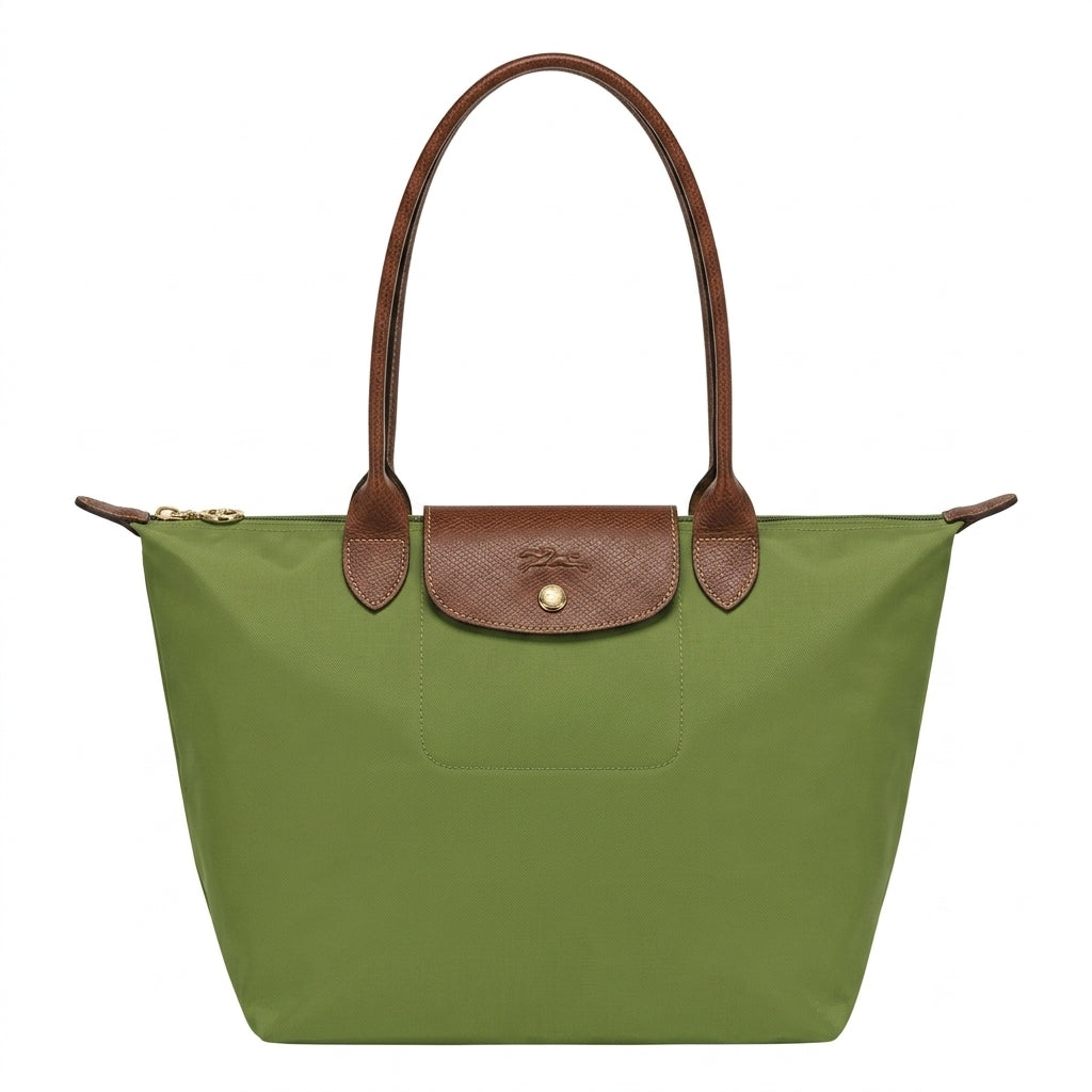 Loovay Norvella Tas, Nylon Met Leren Details