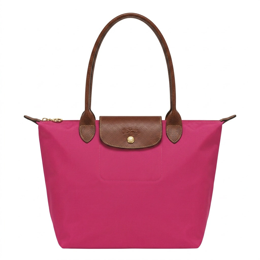 Loovay Norvella Tas, Nylon Met Leren Details