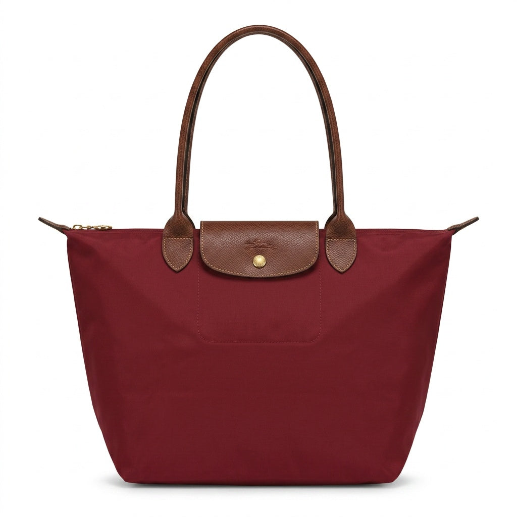 Loovay Norvella Tas, Nylon Met Leren Details