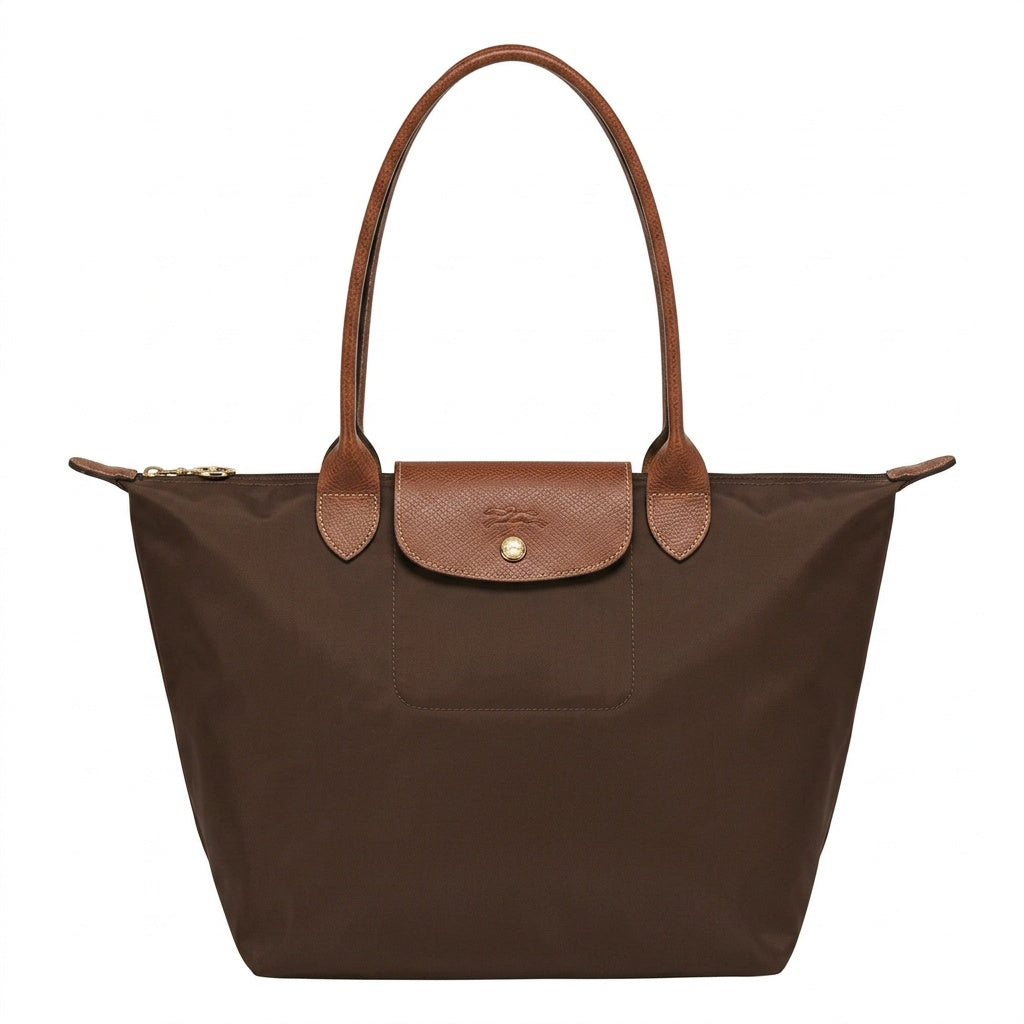 Loovay Norvella Tas, Nylon Met Leren Details