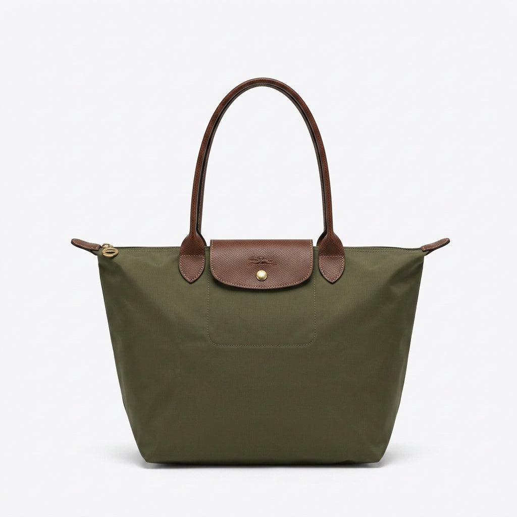 Loovay Norvella Tas, Nylon Met Leren Details