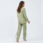 Loovay Cargo Co-ord, dames, wide leg broek, flapzakken