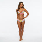 Loovay Triangle Bikini, dames, bloemenprint, tweedelig, strikbandjes