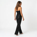 Loovay Glitter Set, dames set, strapless top, high waist broek