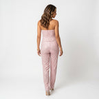 Loovay Glitter Set, dames set, strapless top, high waist broek