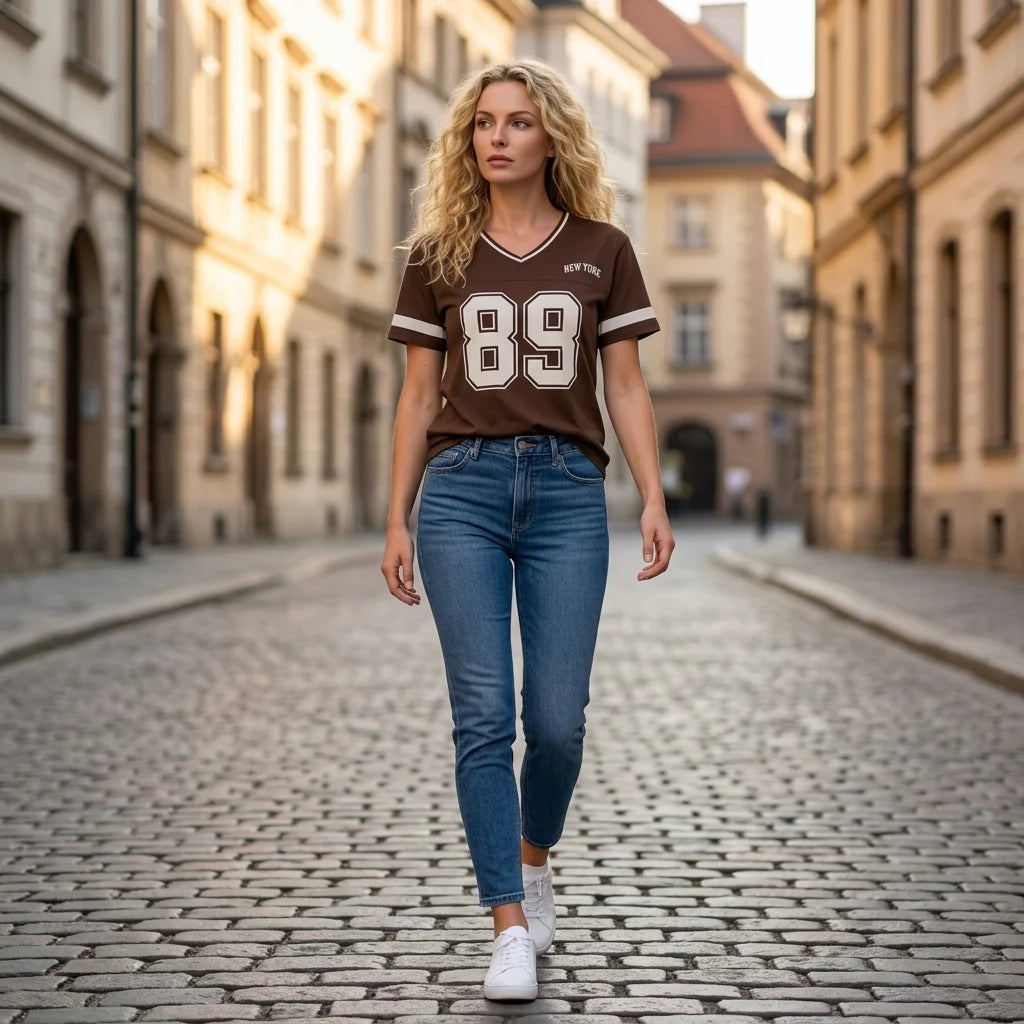Loovay T-Shirt, Varsity Nummerprint