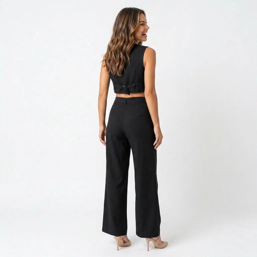 Loovay Cropped Broek, Hoge Taille Pasvorm