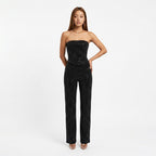 Elegante Strapless Jumpsuit - Dames Denim Jumpsuit