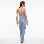Elegante Strapless Jumpsuit - Dames Denim Jumpsuit