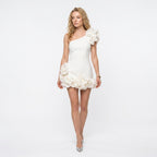 Loovay Mini Jurk, One Shoulder Ruffle Design