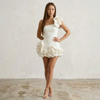 Loovay Mini Jurk, One Shoulder Ruffle Design