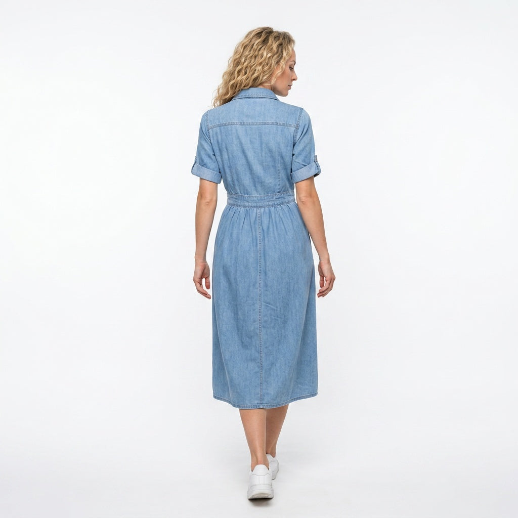 Loovay Midi Jurk, denim design