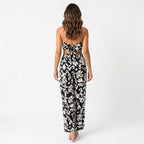 Loovay Abstract Leaf - Dames strapless set met wijde pijpen