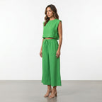 Loovay Minimalistische Linnen Set - Dames Ademende Tweedelige Set