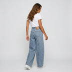 Loovay Wide Leg Jeans, Metalen Details