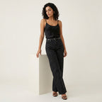 Loovay High Waist Jeans, Glitter Details