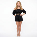 Loovay Co-ord, dames, top en short, luchtig, elegant