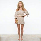 Loovay Co-ord, dames, top en short, luchtig, elegant
