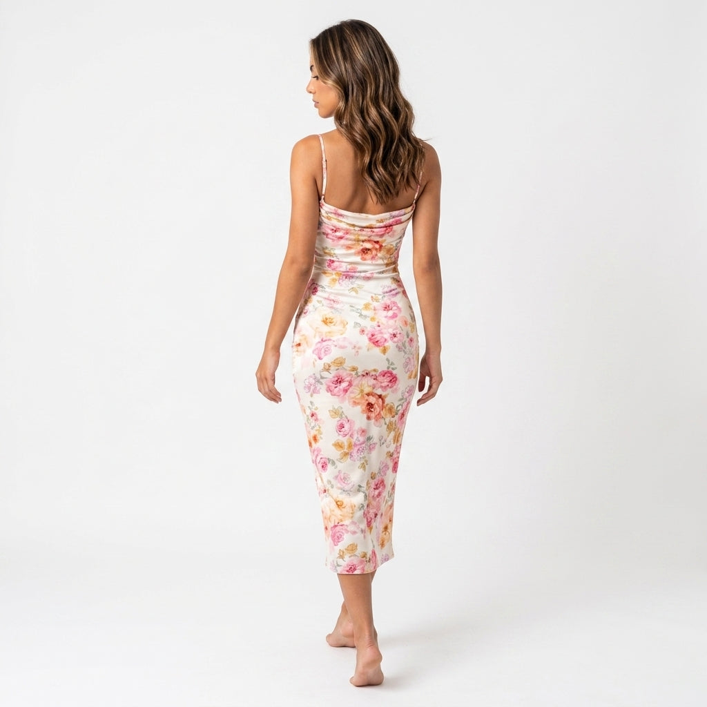 Loovay Maxi Jurk, dames, bloemenprint, elegant, soepelvallend