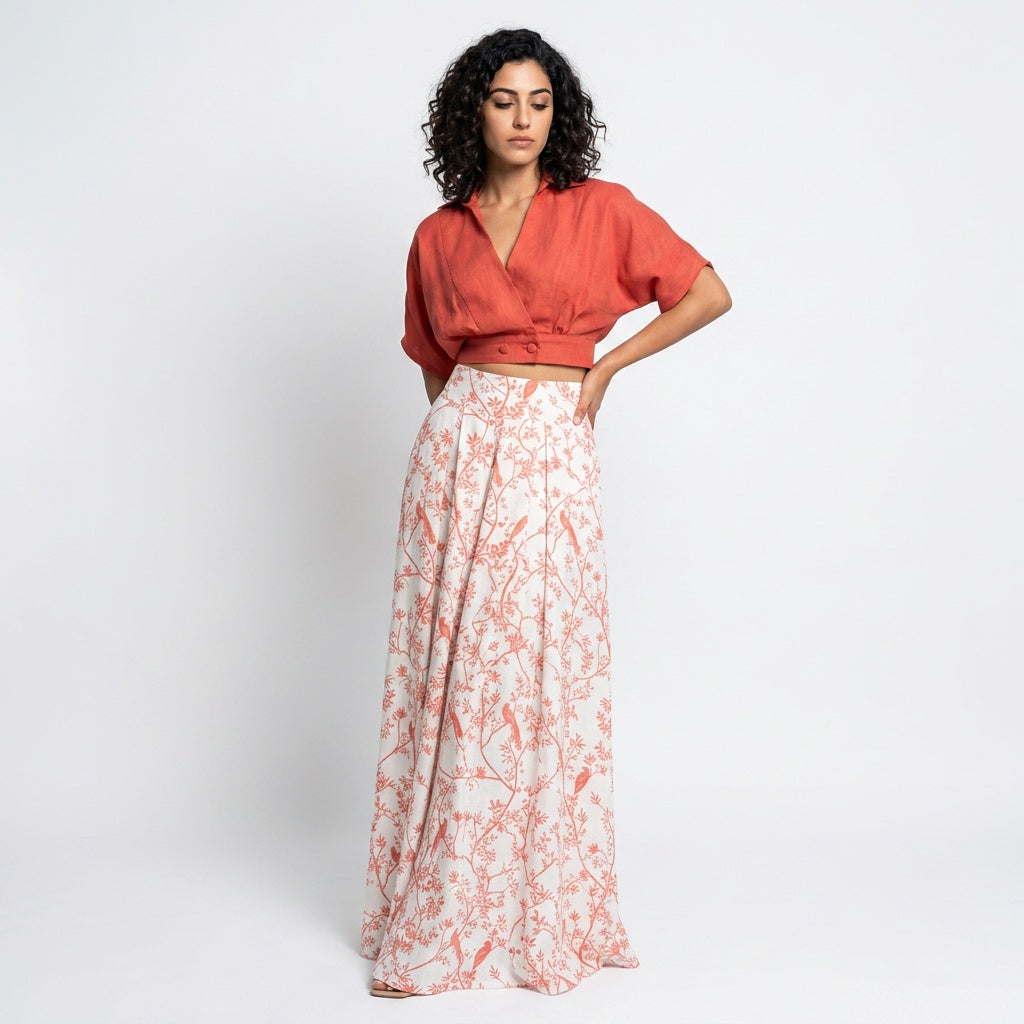Loovay Tweedelige Set, Palazzo Broek Met Print