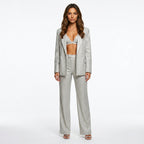 Loovay Glitter Suit, dames, driedelig, blazer en broek, getailleerd