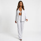 Loovay Glitter Suit, dames, driedelig, blazer en broek, getailleerd