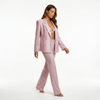Loovay Glitter Suit, dames, driedelig, blazer en broek, getailleerd