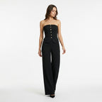 Loovay Strapless Jumpsuit, Wijde Pijpen