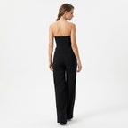 Loovay Strapless Jumpsuit, Wijde Pijpen