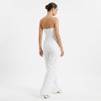 Loovay Strapless Jumpsuit, Wijde Pijpen