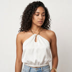 Loovay Crop Top, Mouwloos Minimalistisch Design