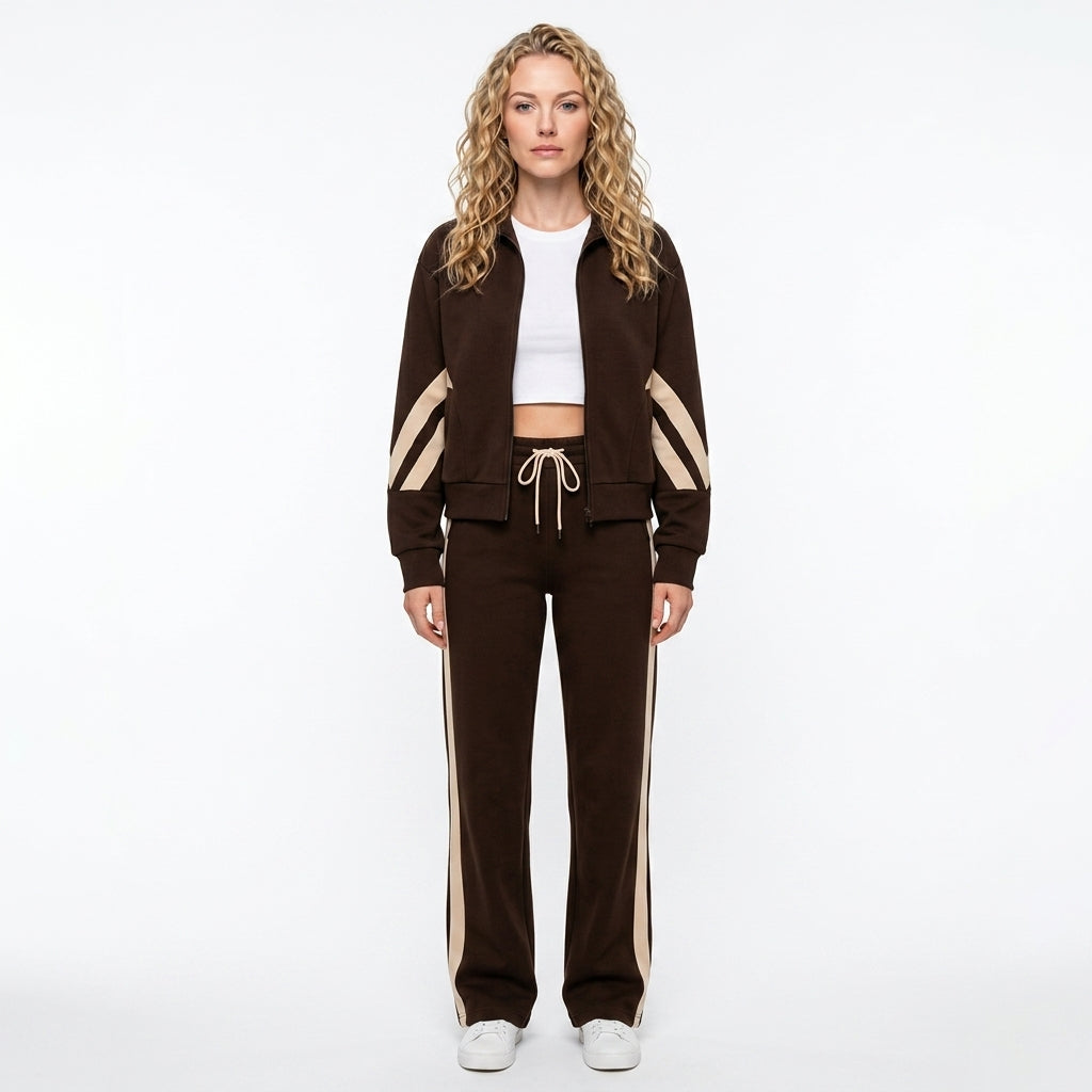 Loovay Stripe Tracksuit, dames, streepdetails