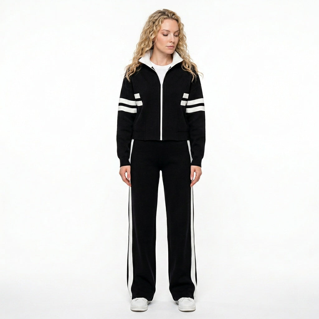 Loovay Stripe Tracksuit, dames, streepdetails