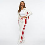 Loovay Stripe Tracksuit, dames, streepdetails