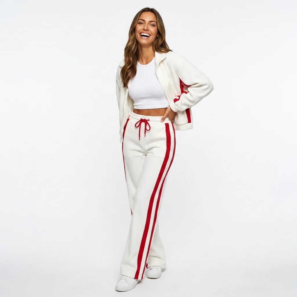 Loovay Stripe Tracksuit, dames, streepdetails