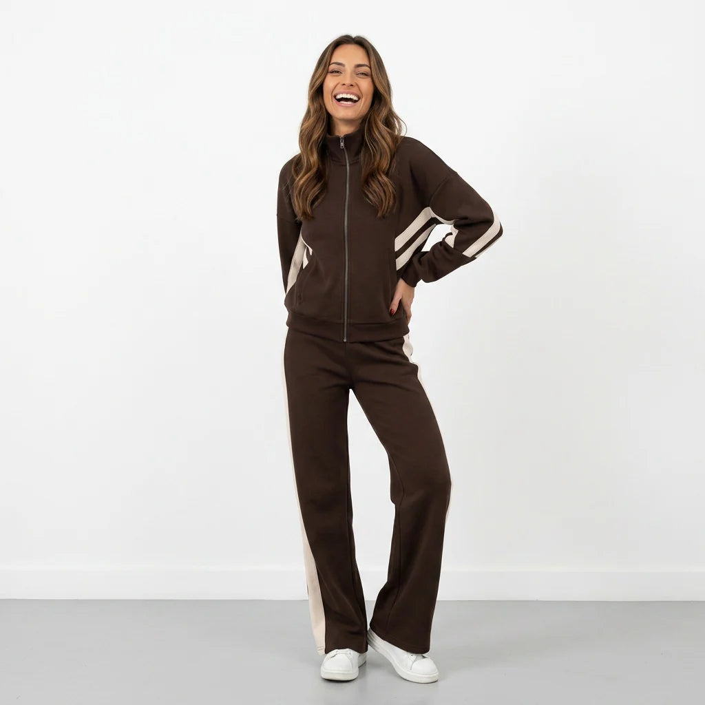 Loovay Stripe Tracksuit, dames, streepdetails
