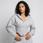 Loovay Sculpt Hoodie, cropped, korsetdetail