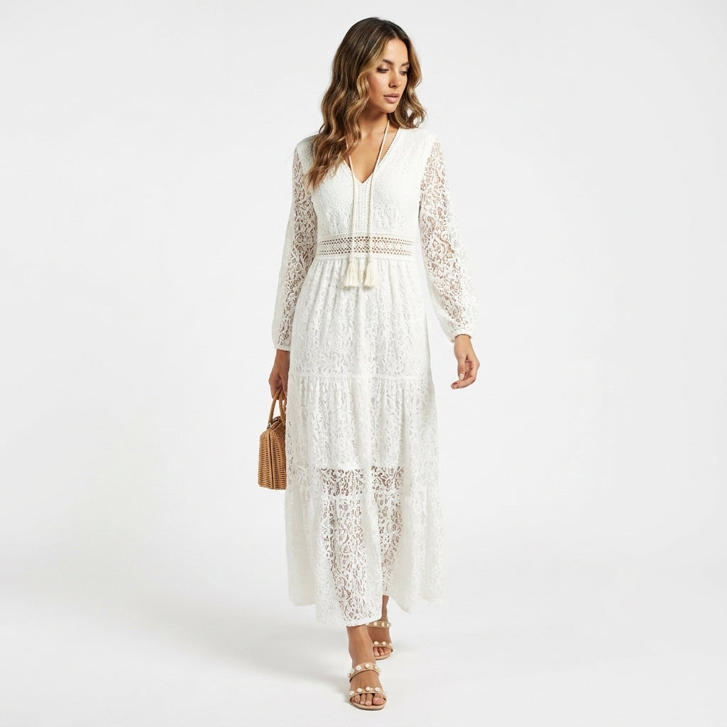 Loovay Maxi Jurk, Bloemenprint Boho Design