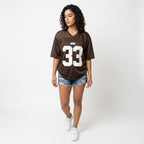Loovay Oversized jersey t-shirt met nummerprint