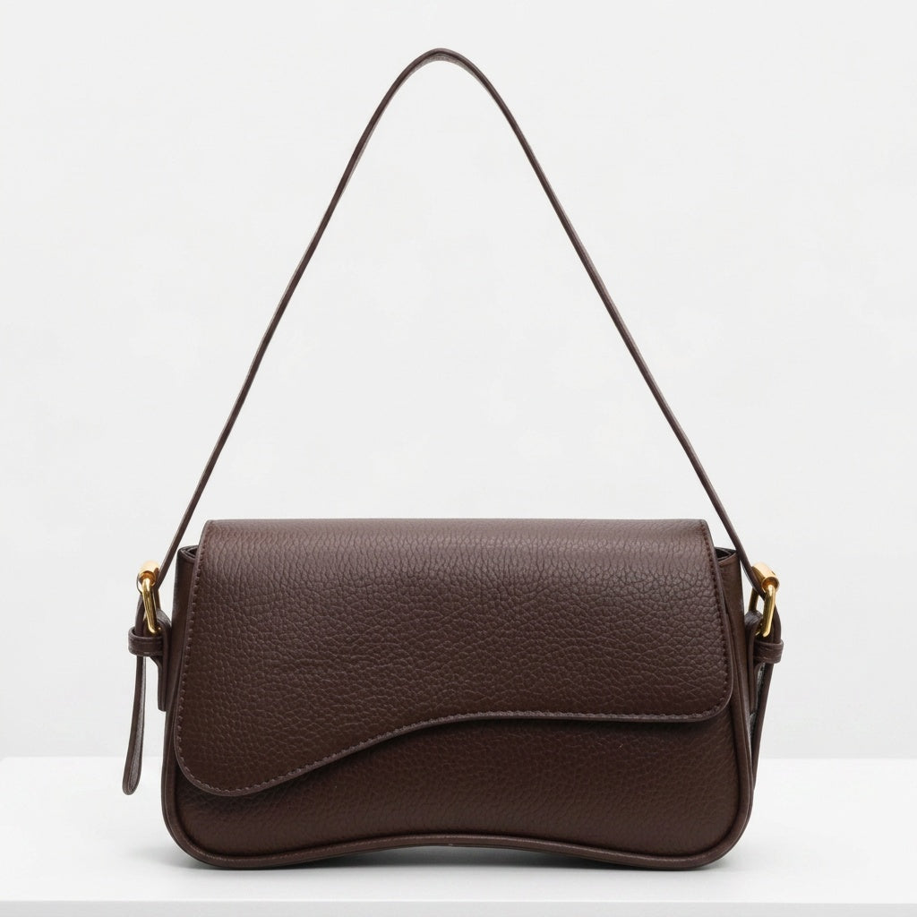 Loovay Wave Bag, schoudertas, golvende klep, vegan leer