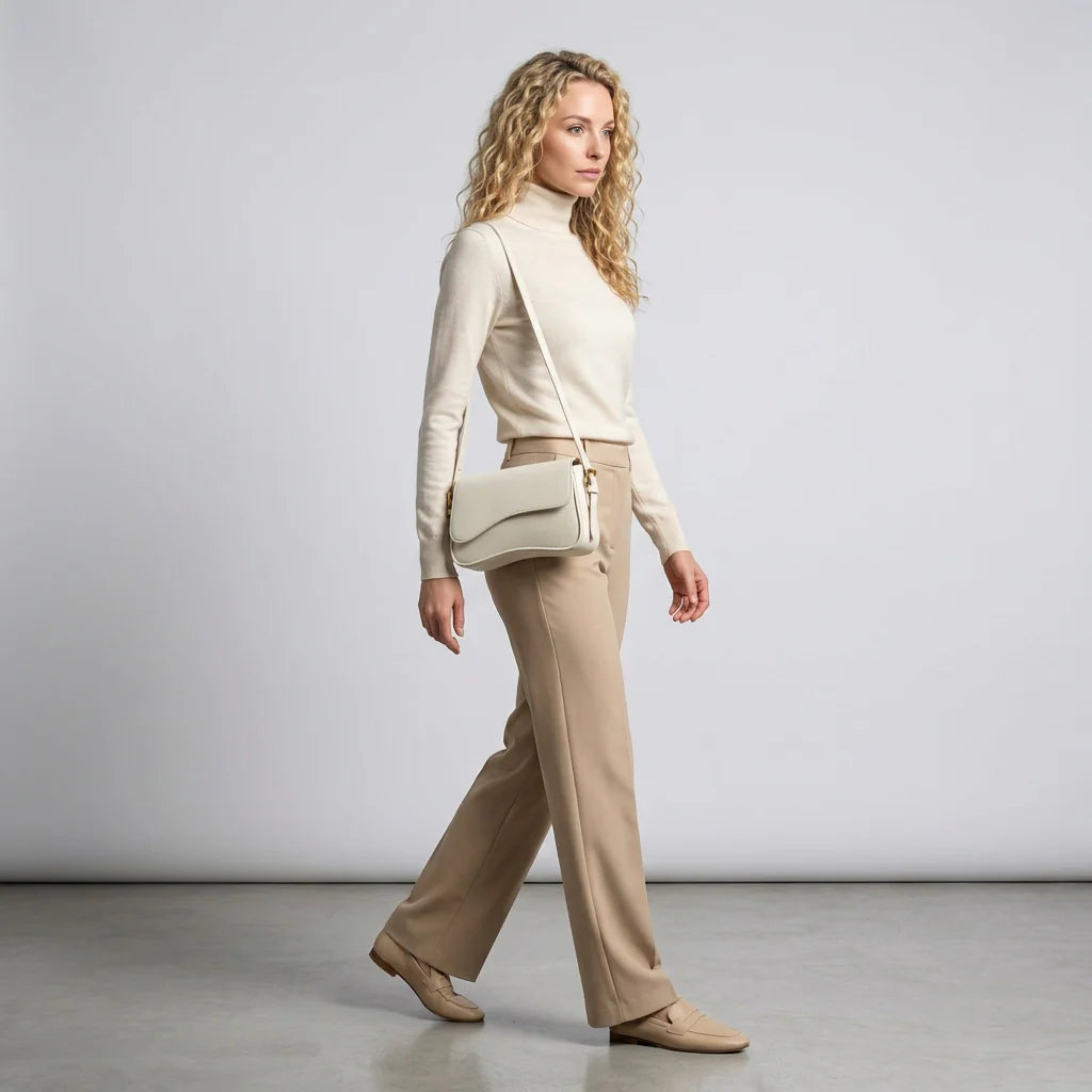 Loovay Wave Bag, schoudertas, golvende klep, vegan leer