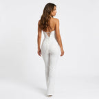 Loovay Sienna Lace Jumpsuit, open rug design
