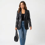 Loovay Edge, Dames Blazer met Leren Look