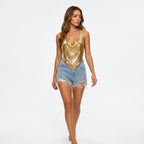 Loovay Halter Top, Pailletten Open Rug