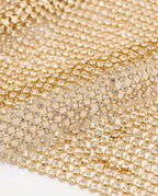 Loovay Metallisse Chainmail Mini-jurk met Watervalhals
