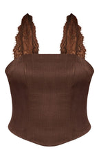 Loovay Belléra Top, Kanten Halter Corset Top