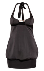 Loovay Veloura Jurk, Satijnen Halter Mini met Open Rug