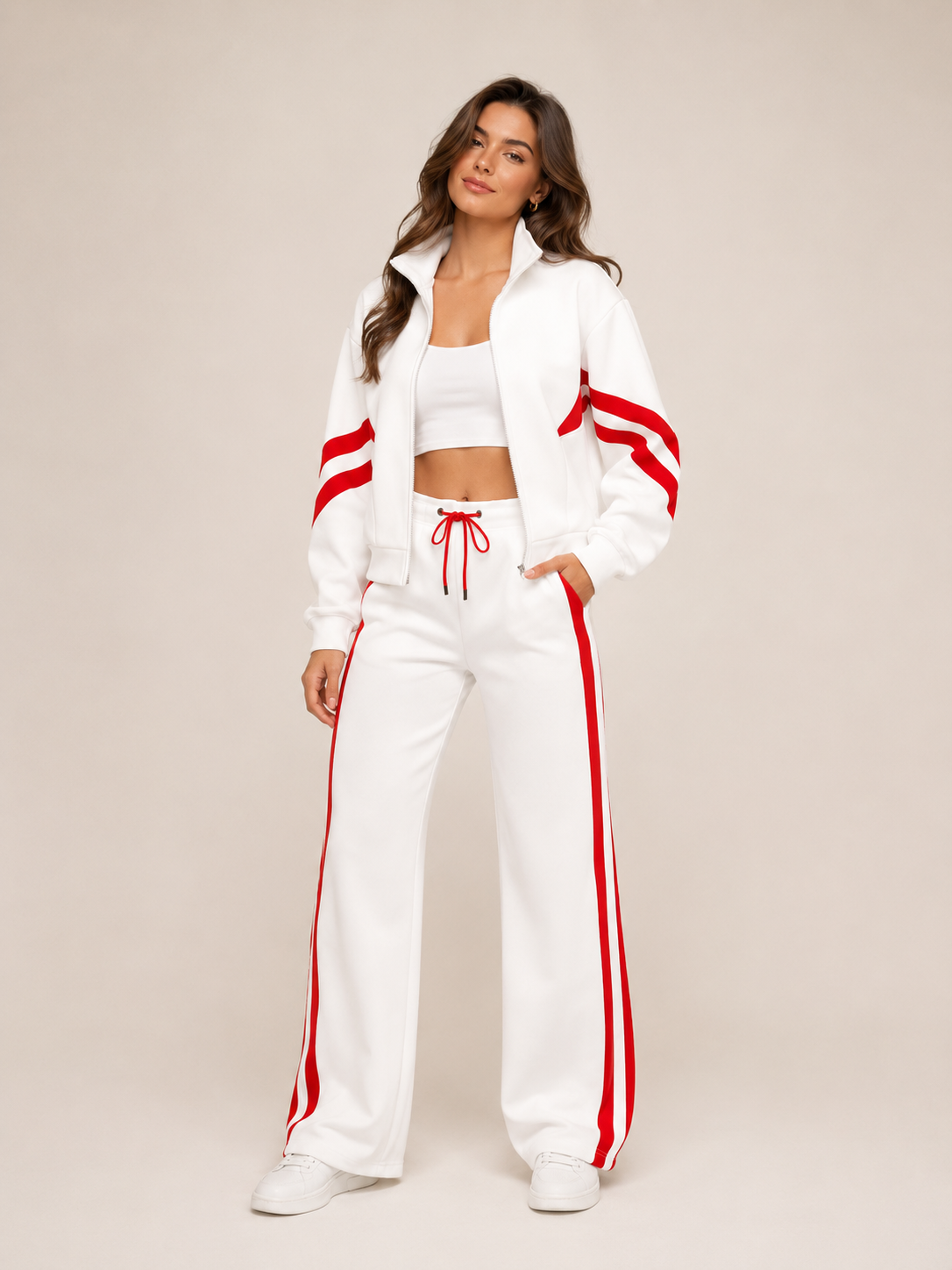 Loovay Zolenne Trainingsset, Ritsvest en Wide Leg Broek