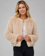 Loovay Aveline Cropped Jas van Imitatiebont